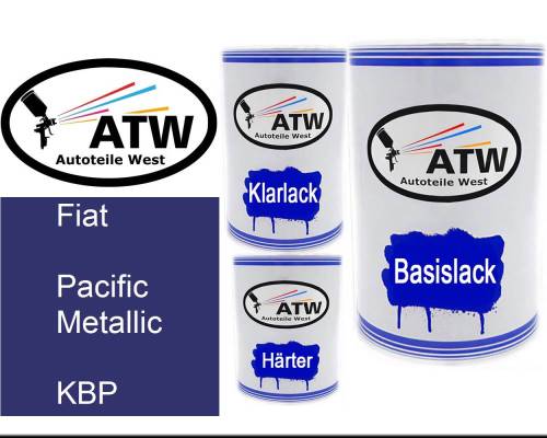 Fiat, Pacific Metallic, KBP: 500ml Lackdose + 500ml Klarlack + 250ml Härter - Set, von ATW Autoteile West.